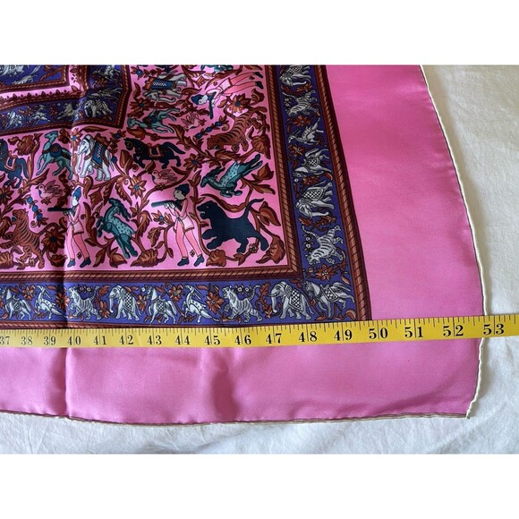 NIB HERMES 140cm Giant Silk Scarf Shawl Chasse en Inde Pink Purple Vintage RARE - Picture 8 of 16